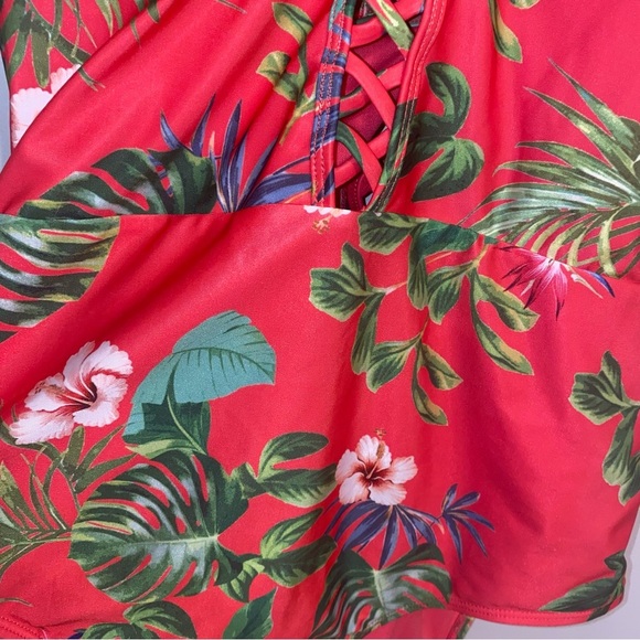 Rue21 Tropical Red/Orange Women’s Swimsuit - Picture 4 of 6